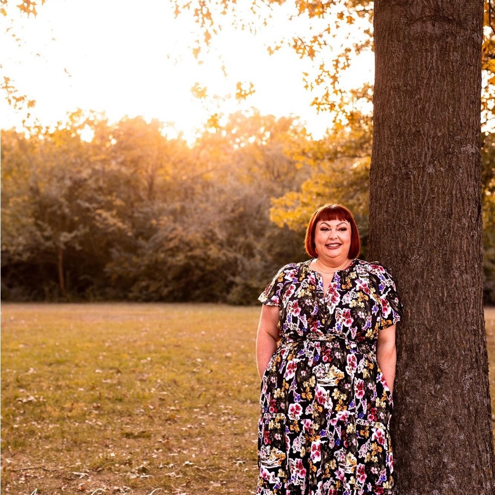 Anthropologie Black Floral Maxi Dress